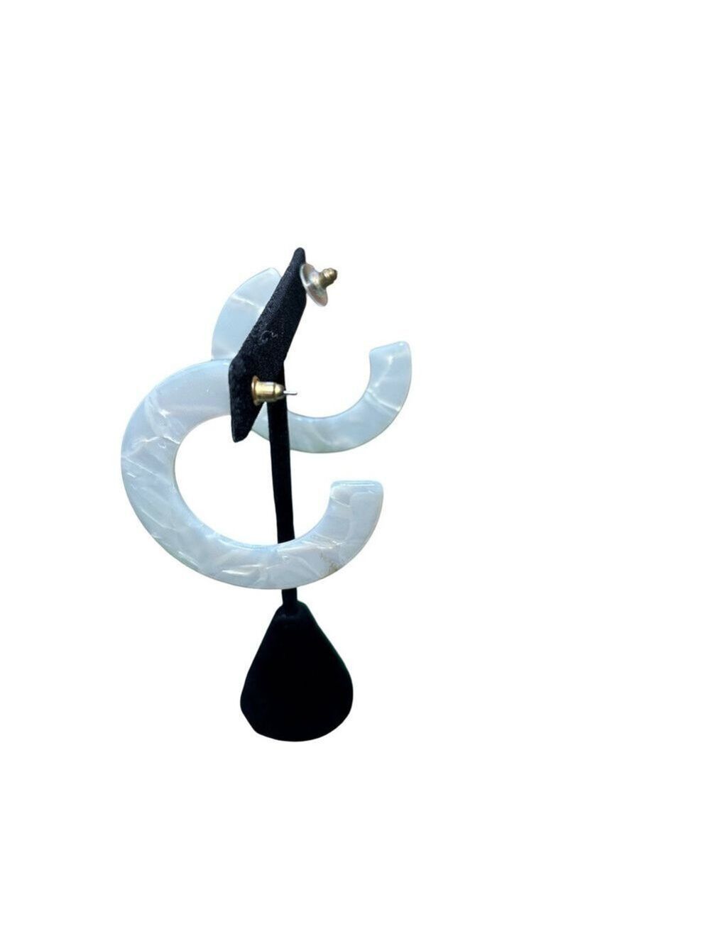 Chic White Hoop Earrings